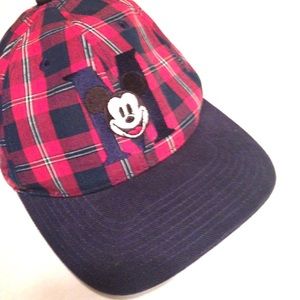 Vintage 90s Plaid Mickey Mouse Cap
